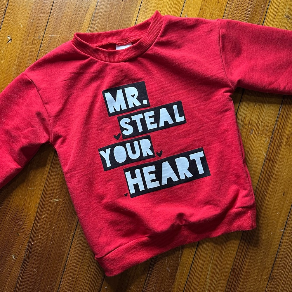 Red “Mr. Steal Your Heart” Lightweight Sweatshirt - Size 18-24 M